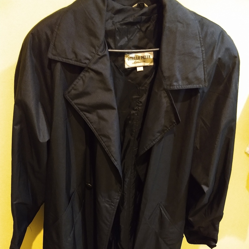 Otello Pelle Rainwear Black Jacket sz 11/12